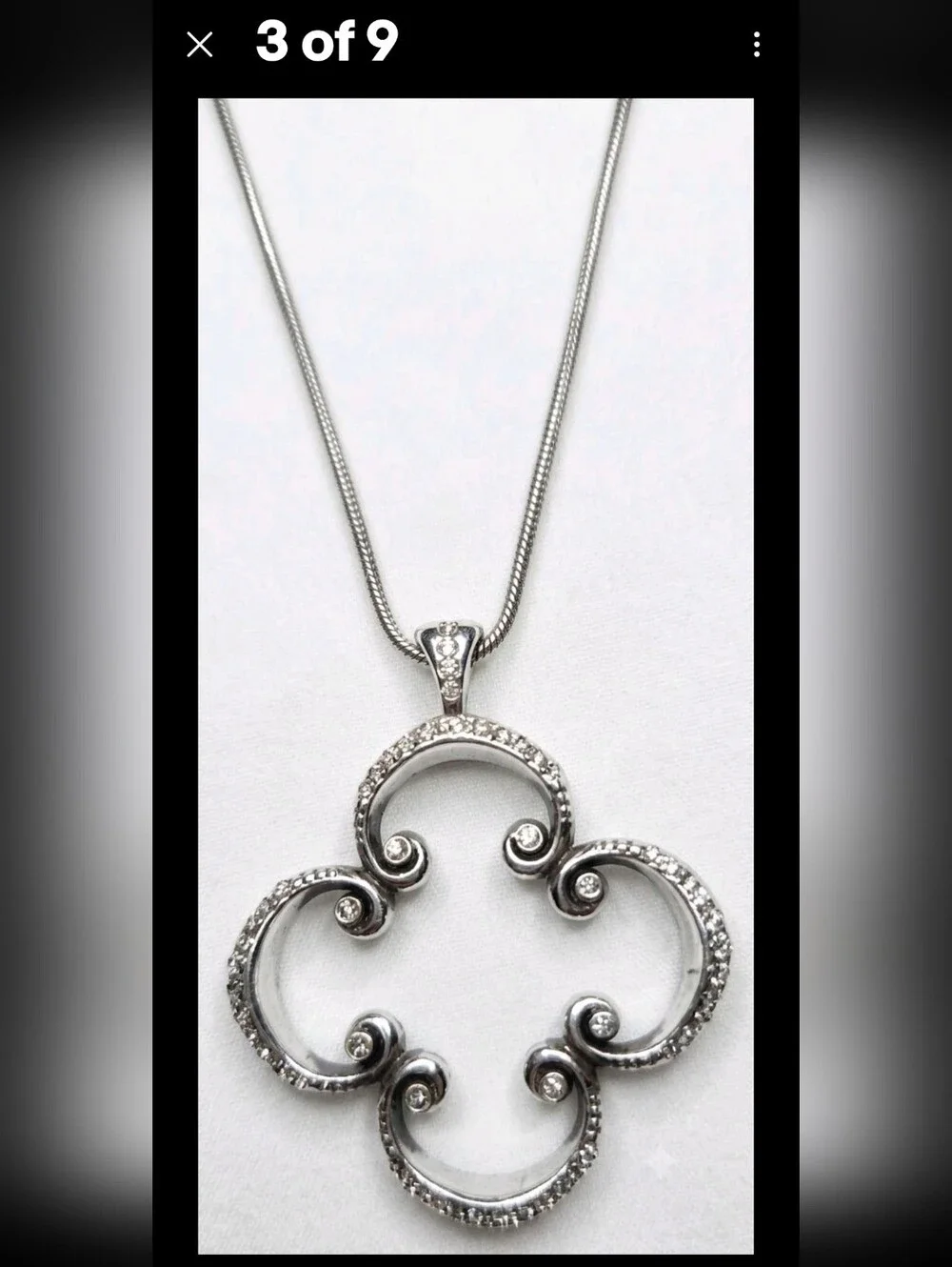 Brighton Toledo Mido Reversible Swarovski Crystal Quatrefoil Pendant Necklace